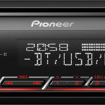 Radio MP3 auto Pioneer MVH-S320BT, 1DIN, Bluetooth, Spotify, 4x50W, USB, compatibil cu dispozitive Android, taste Rosu, display Alb, Pioneer