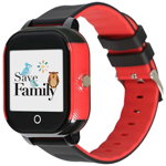 Smartwatch Savefamily Junior 2G, Chat privat, Apel, Buton SOS, Negru/Rosu
