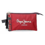 Penar neechipat Pepe Jeans Clark, 3 compartimente, rosu, 22x12x5 cm 66843,21