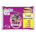 Whiskas hrană umedă pentru Pisici Junior, Pui in Aspic, Casserole, 4 x 85g, Whiskas