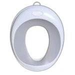 Reductor WC pentru copii, portabil, antiderapant, cu inel de prindere, gri cu alb, buz