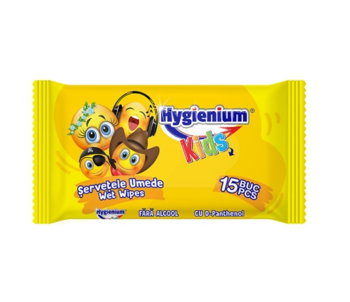 Hygienium Kids Servetele umede fara alcool Emoji, 15 buc, Hygienium