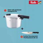 Pachet Oala sub presiune Fissler Vitaquick 8 L + Cutit Fissler Professional 20 cm