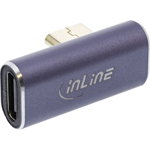 Adaptor USB InLine Adaptor InLine® USB4, USB Type-C tată/femă în unghi dreapta/stânga, aluminiu, gri, InLine