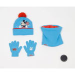 Set 3 piese Mickey Mouse-caciula manusi si fular, 