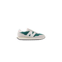New Balance, Pantofi sport cu detalii de piele intoarsa 237, Gri deschis/Verde englez