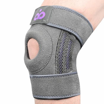 Genunchiera cu stabilizatori laterali INDEEMAX, neopren, gri, 65 x 20,5 cm