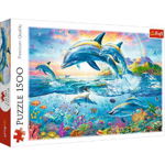 PUZZLE TREFL 1500 FAMILIA DE DELFINI, TREFL 1500p