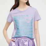 Love Moschino tricou femei, culoarea violet, Love Moschino