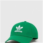 adidas Originals șapcă de baseball din bumbac culoarea verde, cu imprimeu IW1785, adidas Originals