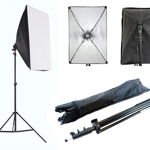 Kit studio foto, inaltime trepied: 78 - 230cm, suport umbrela inclus, E27, 230V, negru, Pro Cart