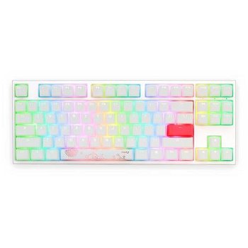 Tastatura Gaming Ducky One 2 TKL Pure White RGB Cherry MX Red Mecanica