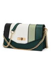 C'iel, Geanta crossbody din piele cu bareta din lant Maddie, Alb, Verde, Negru