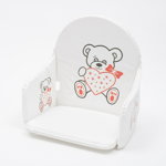 Husa scaun de masa, New Baby, Compatibila cu scaunul de masa Victory, Cu spatii pentru centura de siguranta, Spuma, White Teddy Bear, New Baby