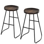 HOMCOM Set 2 Scaune de Bar Stil Industrial cu Design Ergonomic Maro 49.5x44x71 cm | Aosom Romania, HOMCOM