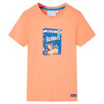 Tricou pentru copii cu mâneci scurte, portocaliu neon, 104, vidaXL