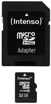 Micro SDHC 32GB Clasa 10 + Adaptor SD, Intenso