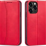 Hurtel Magnet Fancy Case etui do iPhone 13 Pro pokrowiec portfel na karty kartę podstawka czerwony, Hurtel