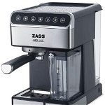 Espressor manual Zass ZEM 10 1.8 L 1350 W 16 bar Lapte 0.5 L Panou Touch Inox