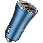 Incarcator auto Baseus CCJD-A03 cu conexiune 2xUSB-A 40W albastru