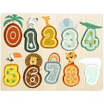 Tablă de lemn cu numere pentru copii Legler Safari
