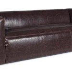 Canapea 3 locuri tapitata cu piele ecologica maro cu aspect vintage Dakota 224 cm x 99 cm x 67.5 h x 42 h1 x 67.5 h2 x 67.5 h3