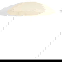 Umbrela de soare de gradina vidaXL, stalp din otel, nisipiu, 180 cm 315540