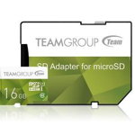 Card de memorie TeamGroup Micro SDHC 16GB UHS-I + Adaptor Verde