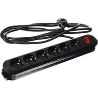 Prelungitor Bachmann SMART 6 prize, cu protectie copii, intrerupator basculant bipolar iluminat, IP20, H05VV-F 3G1,5mm², 1.5m, Alb