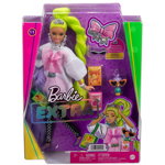 Papusa Barbie Extra, cu par verde neon | Mattel, Mattel