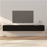 Dulapuri TV montate pe perete vidaXL, 3 buc., negru, 100x34,5x40 cm, 18.1 kg, 100x34.5x40 cm