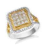 Inel din aur galben de 18K cu pietre pretioase si semipretioase de 1.35ct