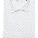 Imbracaminte Barbati Nordstrom Rack Non-Iron Trim Fit Dress Shirt White- Blue Micro Geo Sqares