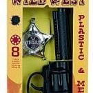 Set revolver Cowboy cu insigna, Gonher, Plastic, 3+, 18.5 x 9 cm, Negru/Maro