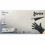 Manusi de unica folosinta negre ZOREX, 100 buc/ cutie, Marime S, TPE, Zorex