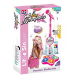 Microfon cu stativ Kid Star Pink, 