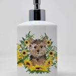 Caroline`s Treasures Carolines Comori CK2933SOAP Norwich Terrier în floarea-soarelui ceramice săpun Dispe Mltcl, 