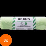 Set 3 x Saci Biodegradabili, Compostabili, Promateris 60 L, 10 buc