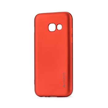Husa Samsung Galaxy A3 (2017) Meleovo Silicon Soft Slim Red (aspect mat), Meleovo