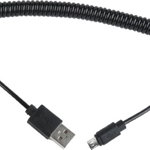 Accesoriu pentru imprimanta gembird Spiral Micro USB, 1.8m, negru (CC-mUSB2C-AMBM-6), Gembird