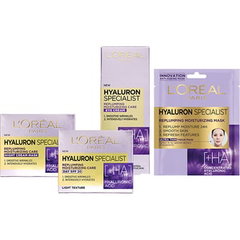 Set ingrijire ten L'Oreal Paris Hyaluron Specialist: Crema hidratanta de zi pentru volumul tenului
