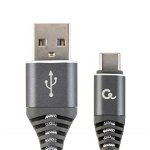 GEMBIRD Cablu alimentare si date Gembird, USB 2.0 (T) la USB 2.0 Type-C (T), 2m, Gri /Alb, GEMBIRD