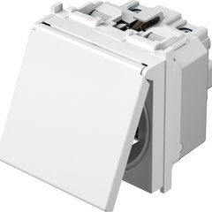 Modul Priza SCHUKO+capac 1P 16A ST IP20 alb, TEM Modul TEM-VM11PP-U, TEM