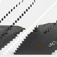 Geanta tote de piele Saffiano cu accesoriu logo Marilyn