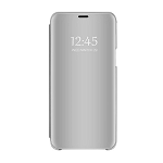 Husa Tip Carte Mirror Samsung Galaxy A31, Silver Cu Folie Sticla Upzz Glass Inclusa In Pachet