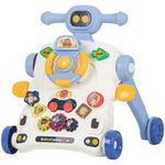Antemergator multifunctional 5 in 1 cu Volan ghidon reglabil Roti antiderapante angrenaje rotative dimensiune 40.5 x 43.5cm Blue Car, MalPlay