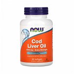 Cod Liver Oil, Extra Strength, 1000 mg, Now Foods, 90 softgels