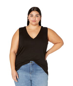 Imbracaminte Femei CAPSULE 121 Plus Size The Scott Top Black, CAPSULE 121