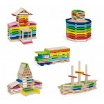 Viga Set blocuri creative din lemn 250 de elemente, Viga