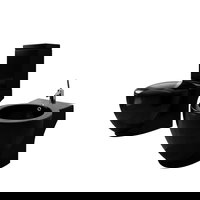 Set vas de toaleta si bideu din ceramica vidaXL, Ceramica, 65 x 40 x 85 cm/58 x 40 x 40 cm, Negru